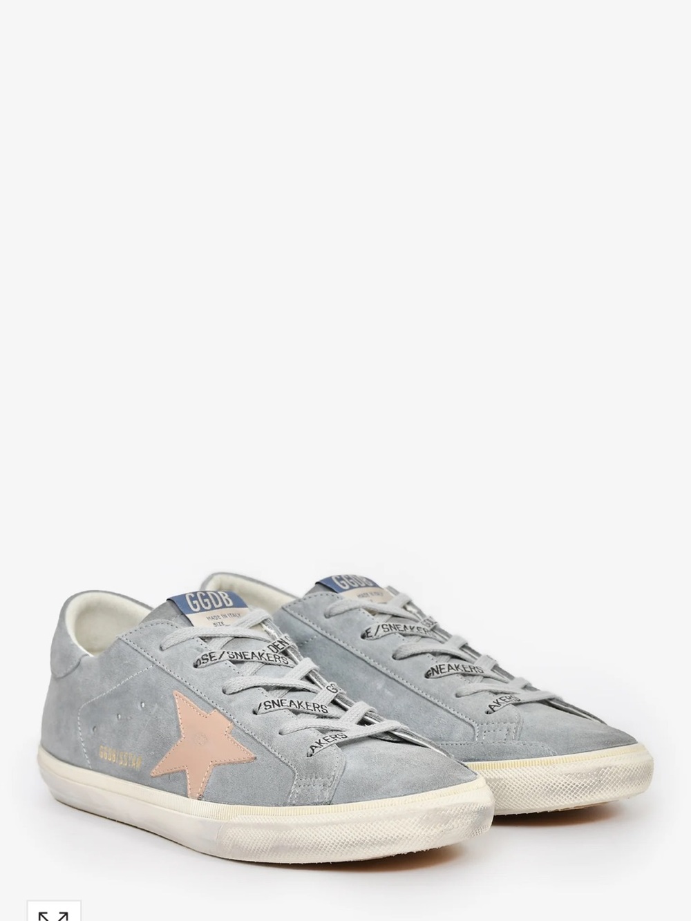 Golden Goose Light Gray Suede Sneakers with Blush Star
